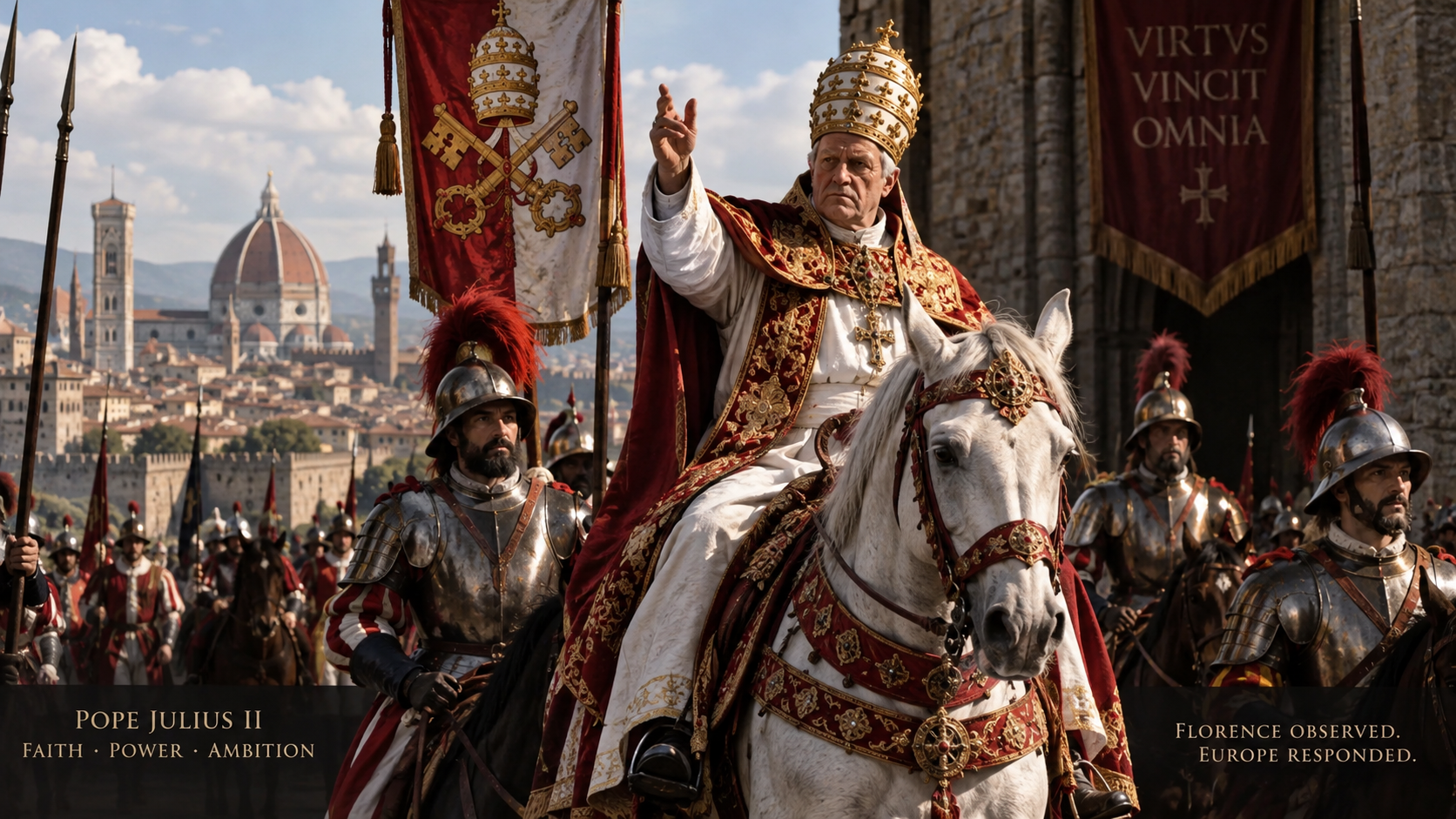 Pope Julius II entering Florence with soldiers