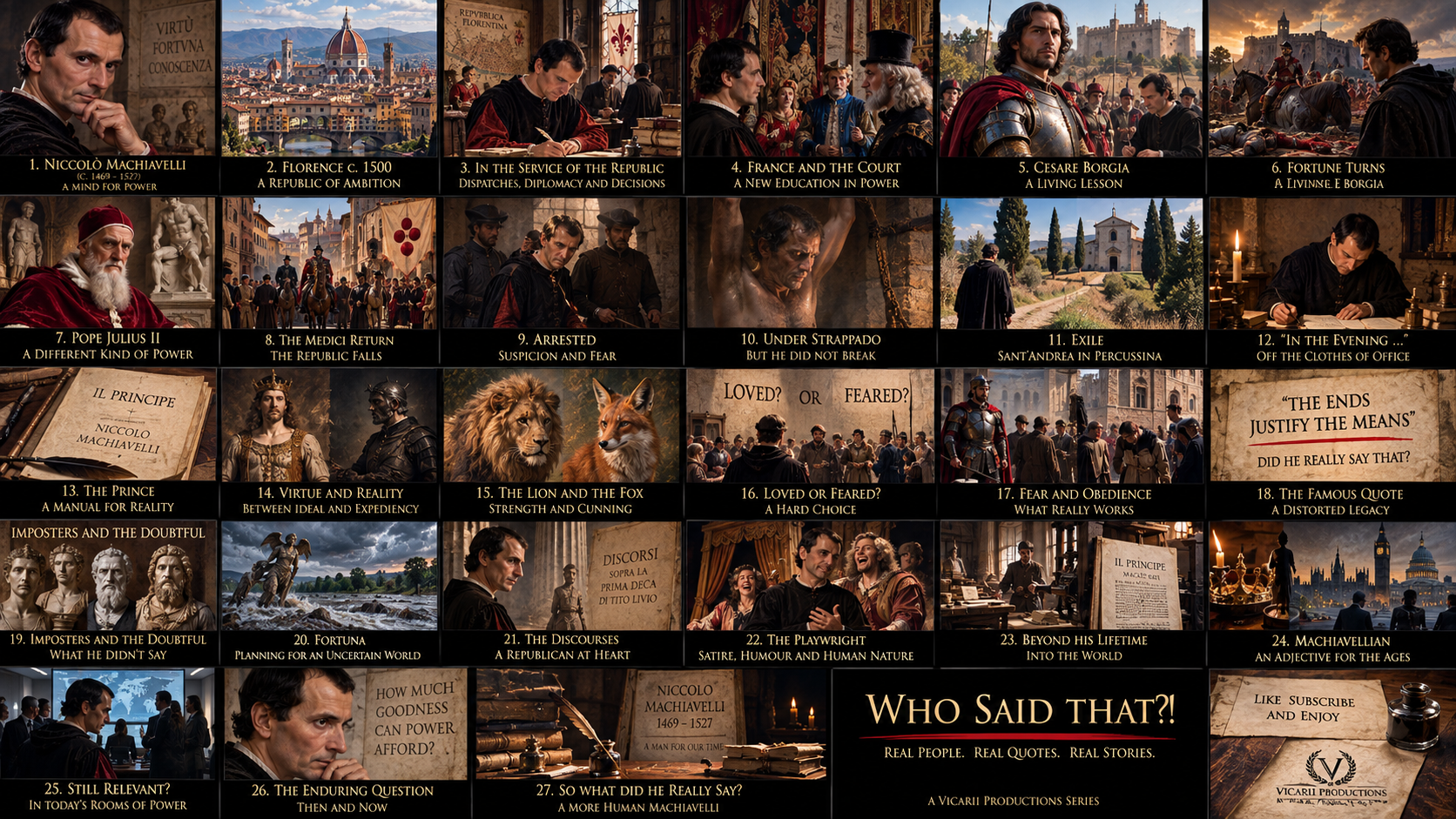 Storyboard of Machiavelli's life and ideas