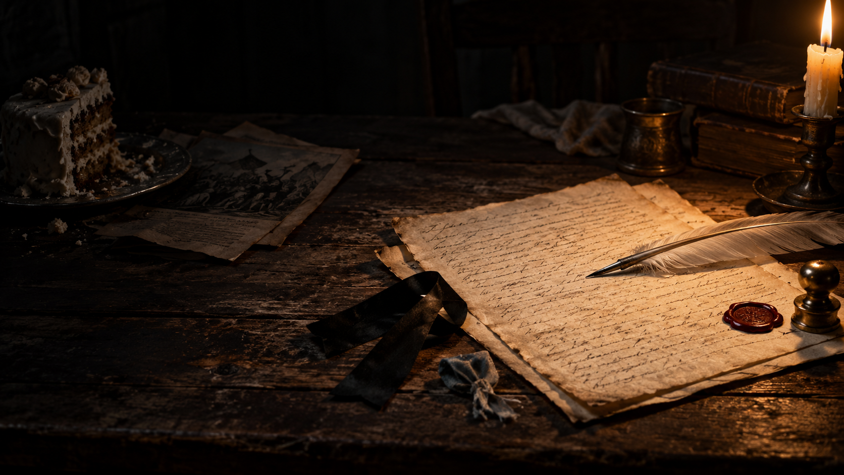 Marie Antoinette's final letter represented by candlelight