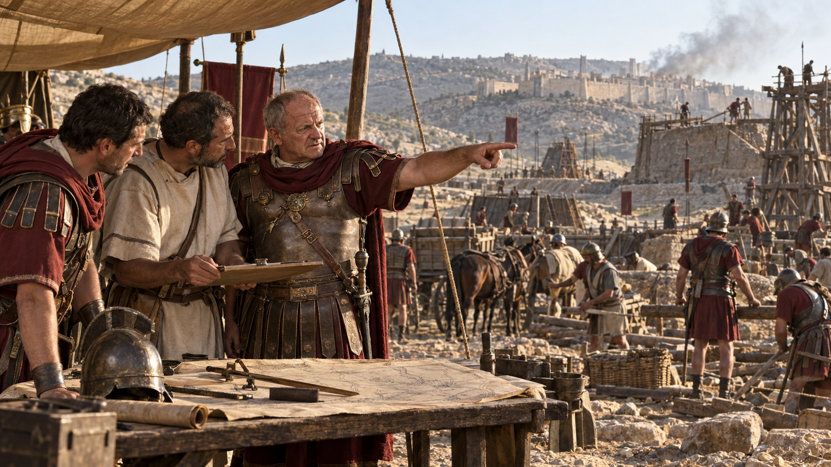 Vespasian directing Roman operations in Judaea